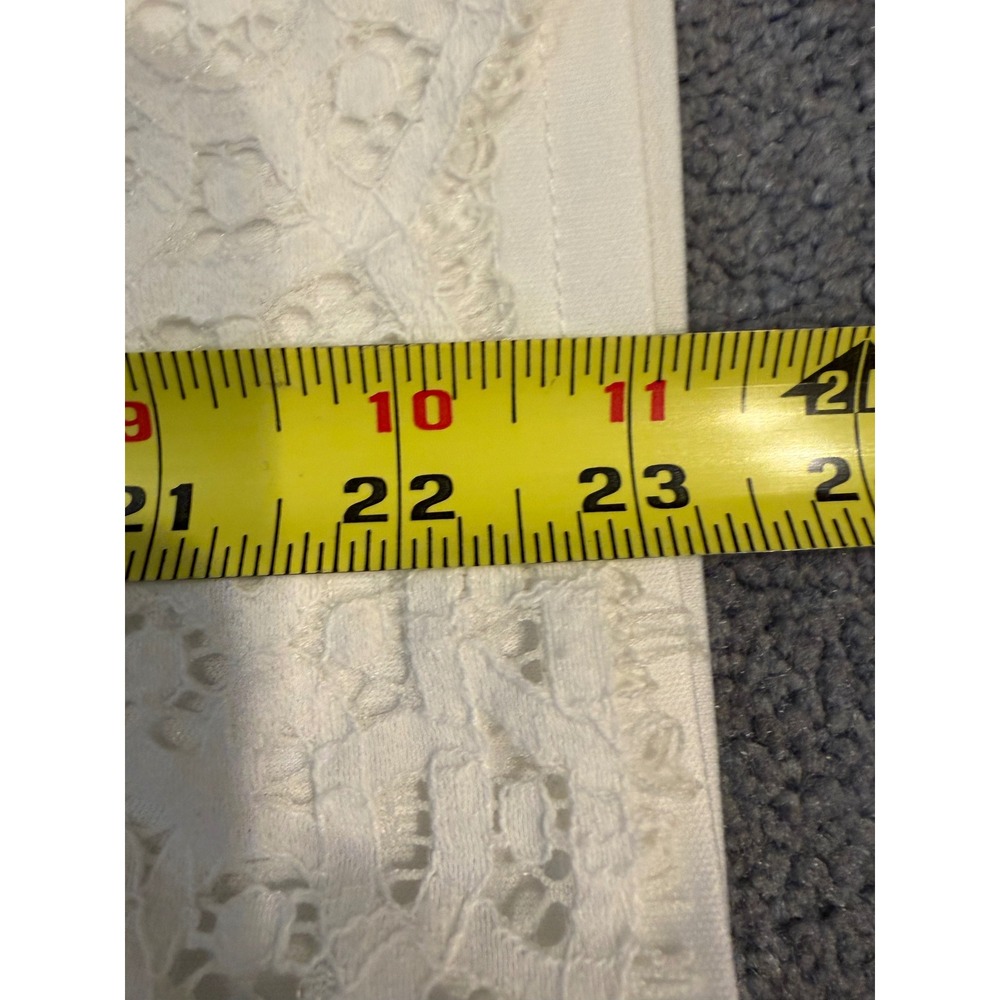 Laffaire White Floral Lace Short Sleeve Lined Blouse Top Size M Boho Romantic - Picture 8 of 9